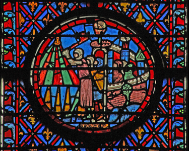 Window w12  the Assyrians go out Judith XIV 7 (stained glass)