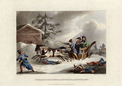 Bonaparte’s Flight in Disguise from Russia 1811. 1814 (engraving)