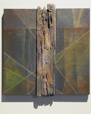 Jesus Accepts Suffering, 2007 (panel, lead, pigment, texture, found objects, nails)