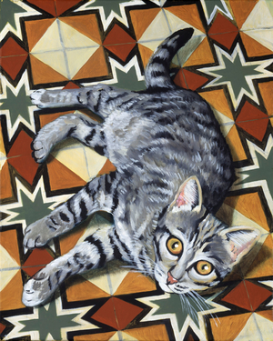 Kitten Lying Down 1997 Isy Ochoa (b.1961 French) Oil on canvas