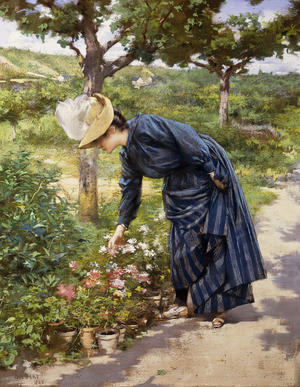 Lady in a Garden, 1887 (pastel on paper)