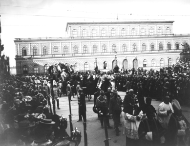Funeral procession for Prince Adalbert of Bavaria, 1905 (b/w photo)