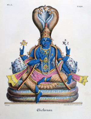 Vishnu, a major male deity in Hinduism, 1828