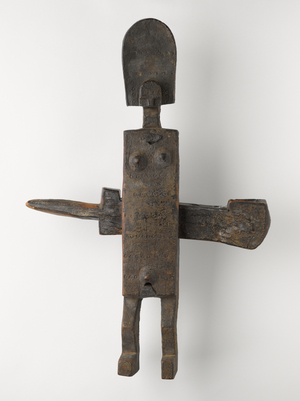 Crossbolt for a door (wood, incised, stamped; metal)