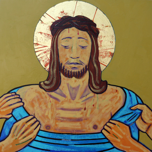Jesus is stripped, 2017 (oil on board)
