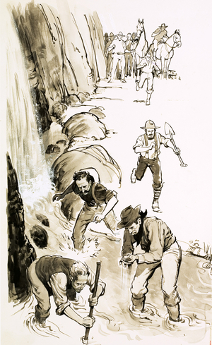 The Lost Adams Diggings (gouache on paper)