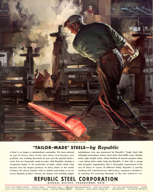 Republic Steel corporation Magazine, advert, USA, 1940s