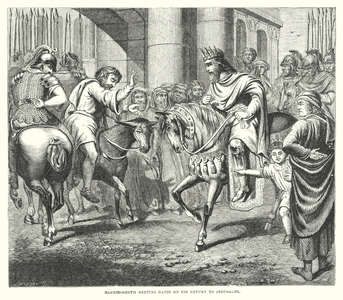 Mephibosheth meeting David on his Return to Jerusalem (engraving)