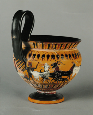 Shepherd and his flock of goats …