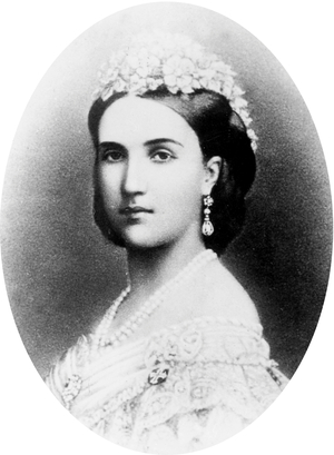 Carlota of Saxe-Coburg-Gotha and of Belgium (1840-1927) wife of emperorMaximilian (Ferdinand-Joseph of Habsbourg), empress of Mexico in 1864-1867, here photographed c.1870