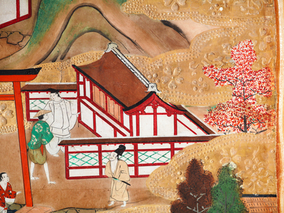 Osakazu Byobu - Japanese eight-panel folding screen (painting)