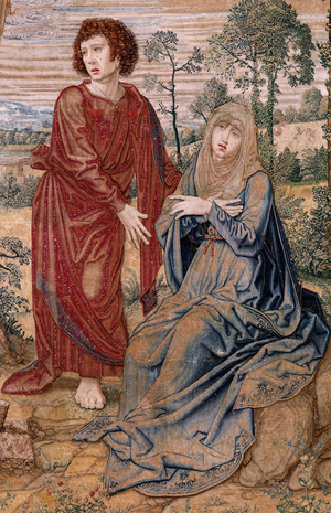 Flemish tapestry. Series Dais of Charles V (Baldachin of Margaret of Austria). Christ of Mercy (Cristo de la Misericordia). Tapestry panel behind the dais. Model Bernard van Orley (1491-1542). Manufacture Pieter de Pannemaker, Brussels. 1518-1524. Fabric Gold, silver, silk and wool.