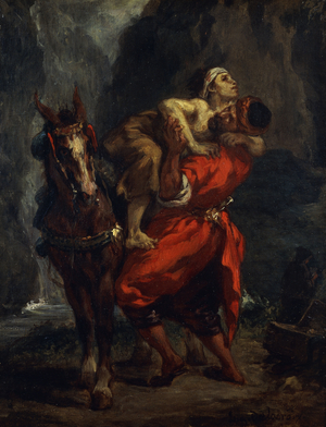 The Good Samaritan, (oil on canvas)