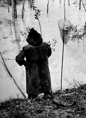 Fisherman on the River, 1970s (b/w photo)