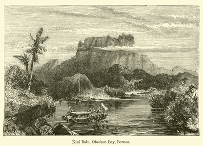 Kini Balu, Obsoken Bay, Borneo (engraving)
