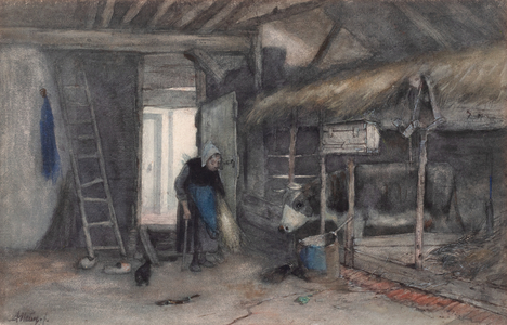 Morning Chores, c.1845-65 (watercolour on paper)
