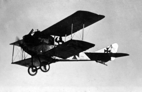 A German fighter in the air, 1918 (b/w photo)