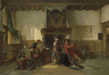 Soldiers in a Guardsroom, 1865 (oil on panel)