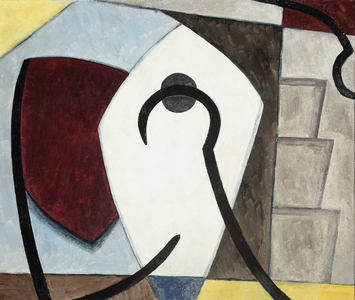 Untitled (Study for Staircase) 1942 (Plaster fresco on panel)