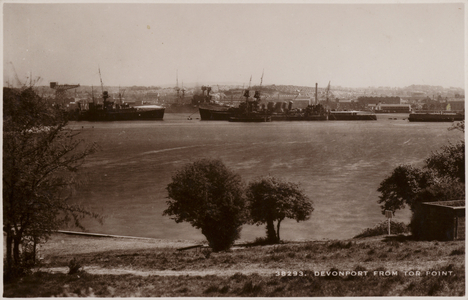 Devonport from Tor Point (b/w photo)