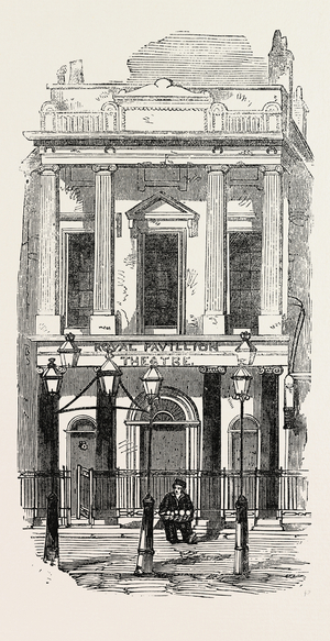 Exterior of the Pavilion Theatre, Whitechapel, London, UK, 1856