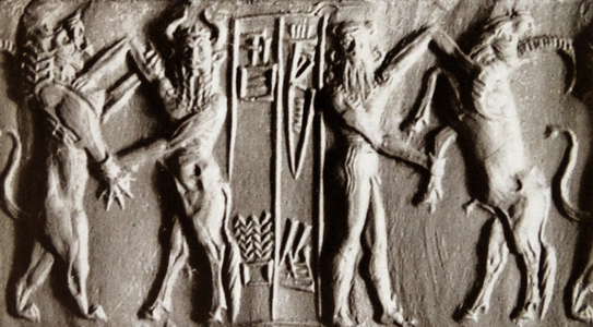 Cylinder seal impression from the Akkadian period