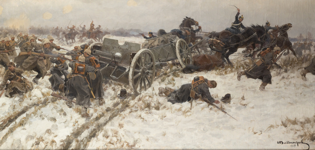 Military Skirmish, 1915 (oil on canvas)