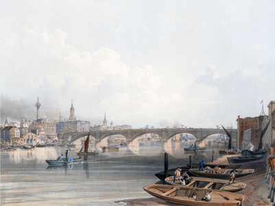 London Bridge  (coloured engraving)