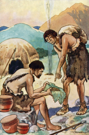 "You must bury the seeds in the ground" (colour litho)