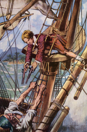 Illustration for Treasure Island by Robert Louis Stevenson (colour litho)