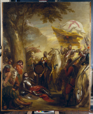 The Death of Chevalier Bayard, 1772 (oil on canvas)