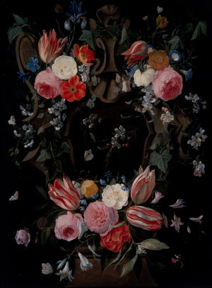 A Garland Of Flowers, 17th century (oil on panel)