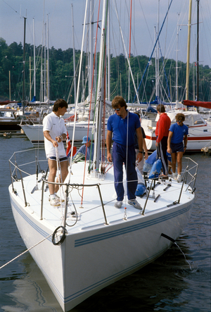 Oslo 1987-07-06: Fram X - Crown Prince Harald's Sailing Boat for Competition Sailing, photographed  …, 1987 (photo)