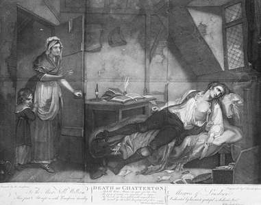 The Death of Chatterton, engraved by Edward Orme, 1794 (engraving)