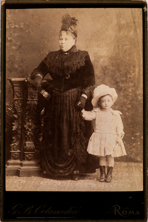 Portrait of a woman with child, Rome, Italy, 1870-80 (photo)