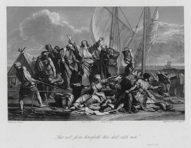 Miraculous Draught of Fishes, Luke V, 10 (engraving)