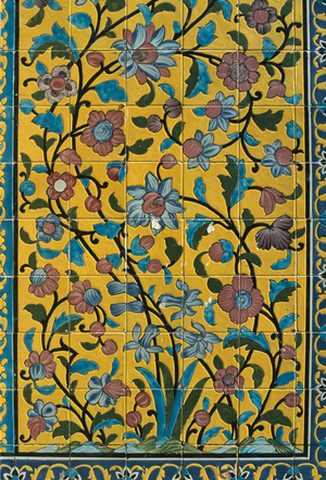 Soltani mosque and madrasa, portal, decorative tilework (photo)