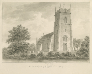 Haughton Church: sepia drawing, 1842 (drawing)