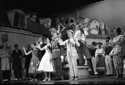 Oslo 19570114 - Actors Frank Robert and Ingerid Vardund in the comedy "Fifty - Fifty …, 1957 (photo)