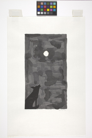 Moon Dog (colour woodblock print on white wove paper)
