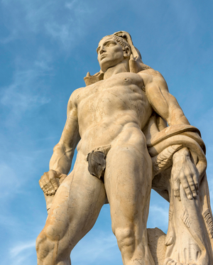 Athlete statue at Stadio dei Marmi, Foro Italico, Rome, Italy, Europe, 2019 (photo)