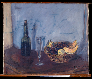 Still life with fruits basket, 1935 (oil on canvas)