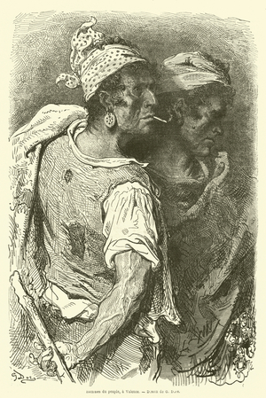 Hommes du peuple, a Valence (engraving)