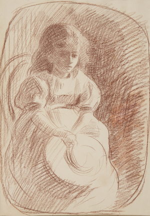 Seated, contre-jour, c.1895 (red chalk on paper)