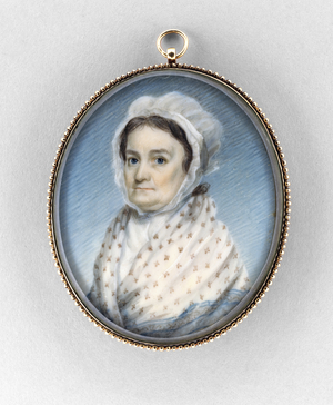 Mary Gould Almy, c.1797-1800 (w/c on ivory, 18k yellow gold & glass)