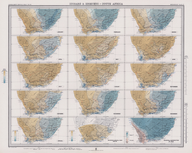 Isobars and Isohyets, South Africa (colour litho)