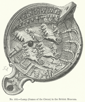 Lamp (Games of the Circus) in the British Museum (engraving)