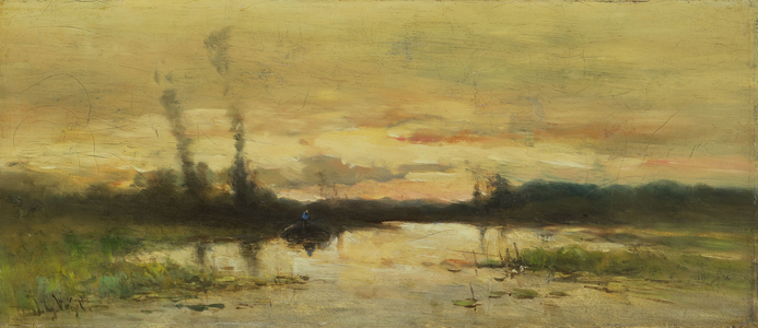 Landscape on the canal near Hilversum, 1880 (oil on canvas)