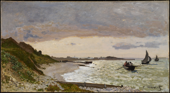 The Seashore at Sainte-Adresse, 1864 (oil on canvas)