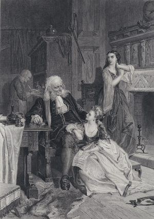 Illustration for The Pirate by Sir Walter Scott (engraving)